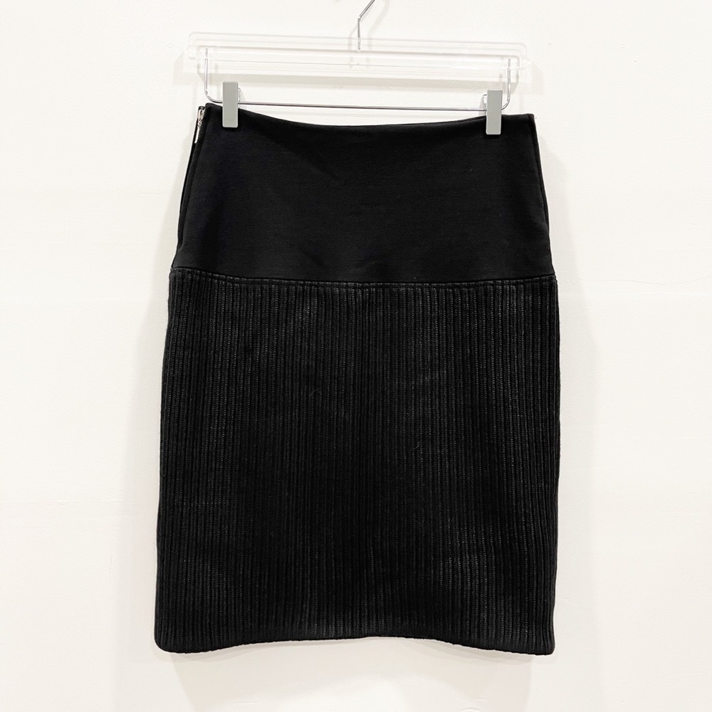 Nima Side Zip Black Multimedia Chunky Knit Skirt 6